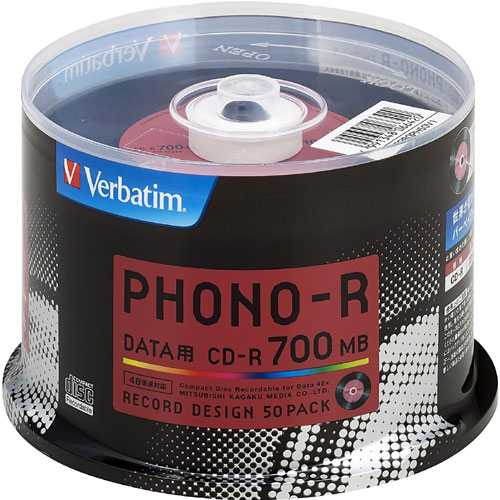 三菱化学メディア SR80PH50V1 [CD-R 700MB 48倍速対応 50枚 PHONO-R]