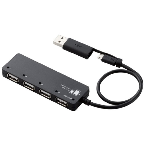 エレコム U2HS-MB02-4BBK [USBハブ/4ポート/バスパワー/ブラック]