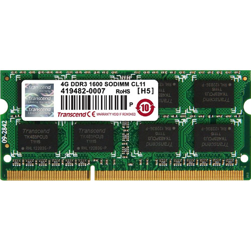 トランセンド JM1600KSN-4G [DDR3 Memory 204Pin SO-DIMM DDR3-1600 4GB]
