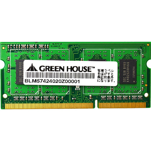 グリーンハウス GH-DNT1600-2GB [PC3-12800 DDR3 SDRAM SO-DIMM 2GB(2Gbit)]