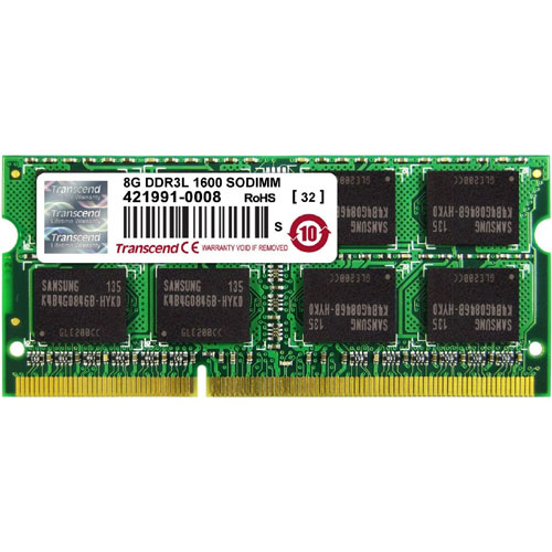 トランセンド TS1GSK64W6H [8GB DDR3L 1600 SO-DIMM 512Mx8 11-11-11 2Rx8 1.35V]