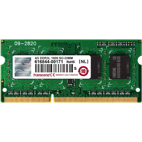 トランセンド TS512MSK64W6H [4GB DDR3L 1600 SO-DIMM 512Mx8 11-11-11 1Rx8 1.35V]