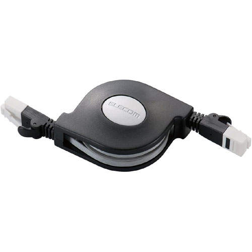 エレコム LD-MCTGT/BK2 [ツメ折れ防止巻取LANケーブル(Cat6)/2.5m/ブラック]