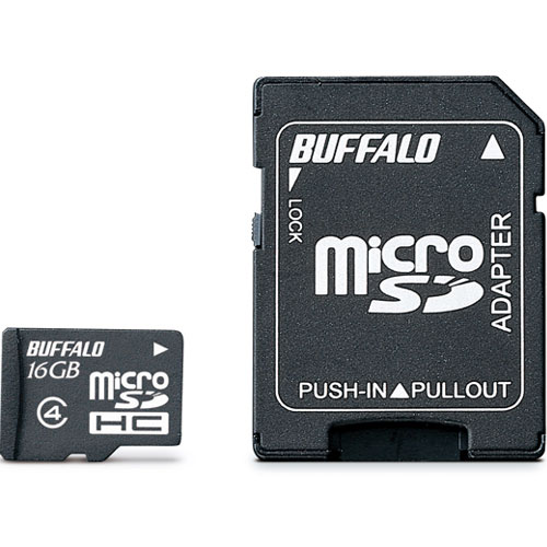 バッファロー RMSD-BS16GAB [防水仕様 Class4対応 microSDHC SD変換アダプター付モデル 16GB]