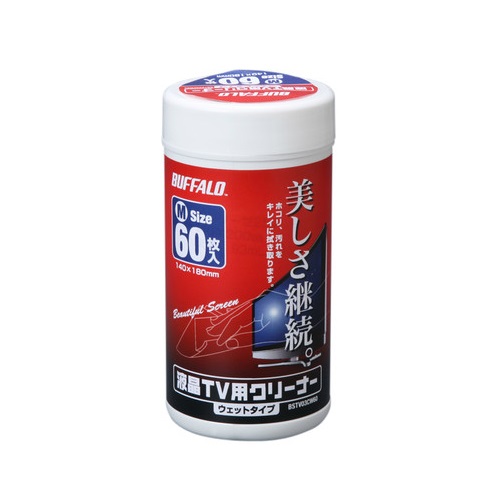 バッファロー（サプライ） BSTV03CW60 [BUFFALO 液晶TV専用ウェットクリーナー ボトルタイプ Mサイズ 60枚]