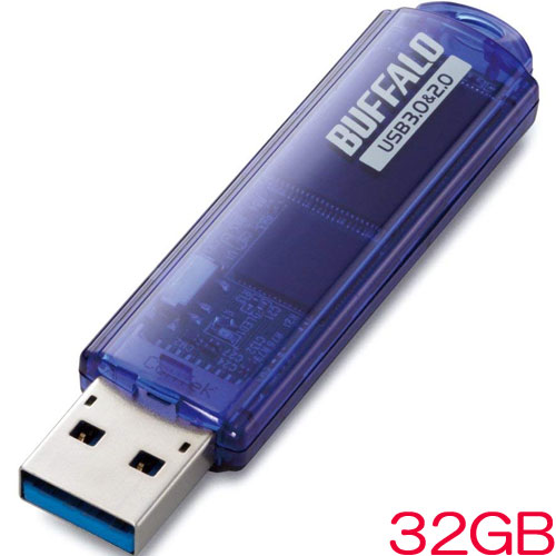 バッファロー RUF3-C32GA-BL [USB3.0対応 USBメモリー スタンダードモデル 32GB ブルー]