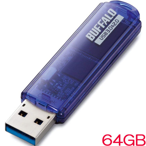 バッファロー RUF3-C64GA-BL [USB3.0対応 USBメモリー スタンダードモデル 64GB ブルー]