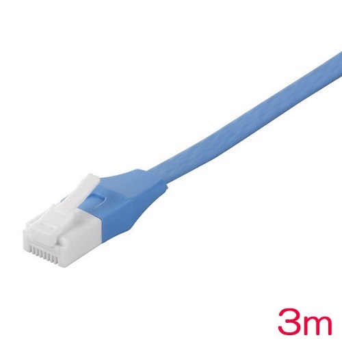 BSLS6FU30BL2 [ツメの折れないLANケーブル CAT6 フラット 3m BL]