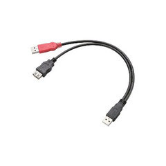 エレコム USB-AAE5DPBK [WパワーUSB2.0ケーブル/Y字/Aメス/簡易パッケージ]