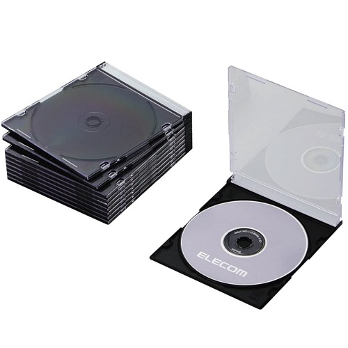 エレコム CCD-JSCS10BK [BD/DVD/CDスリムケース/1枚収納/10パック/ブラック]