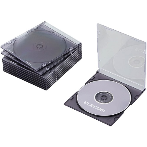 CCD-JSCS10CBK [BD/DVD/CDスリムケース/1枚収納/10パック/クリアブラック]