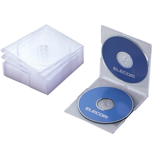 エレコム CCD-JSCSW10CR [BD/DVD/CDスリムケース/2枚収納/10パック/クリア]