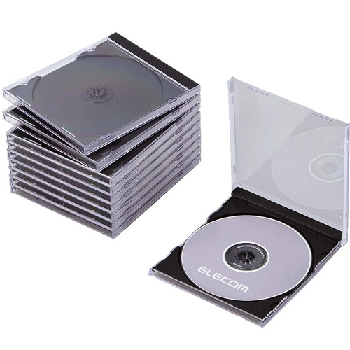 エレコム CCD-JSCN10BK [BD/DVD/CDケース/1枚収納/10パック/ブラック]