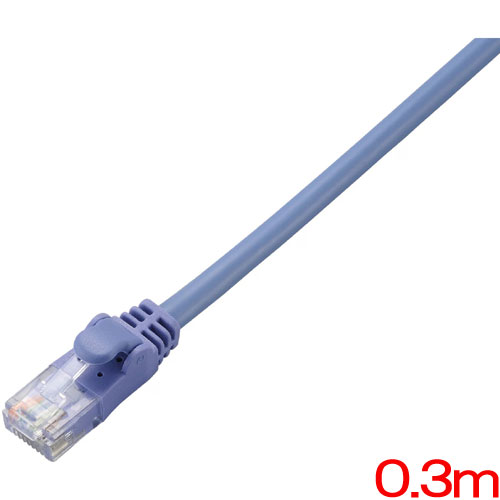 エレコム LD-GPN/BU03 [LANケーブル/Cat6準拠/0.3m/ブルー]