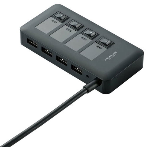 エレコム U3H-S409SBK [USB3.0ハブ/スイッチ/マグネット付/セルフ/4ポート/ブラック]
