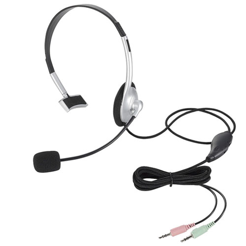 エレコム HS-HP21SV [ヘッドセットマイクロフォン/片耳オーバーヘッド/1.8m]