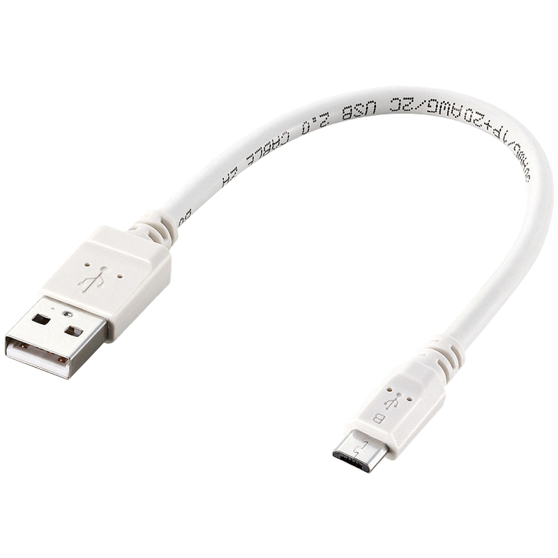 エレコム MPA-AMB2U02WH [microUSBケーブル/通信充電/0.2m/ホワイト]