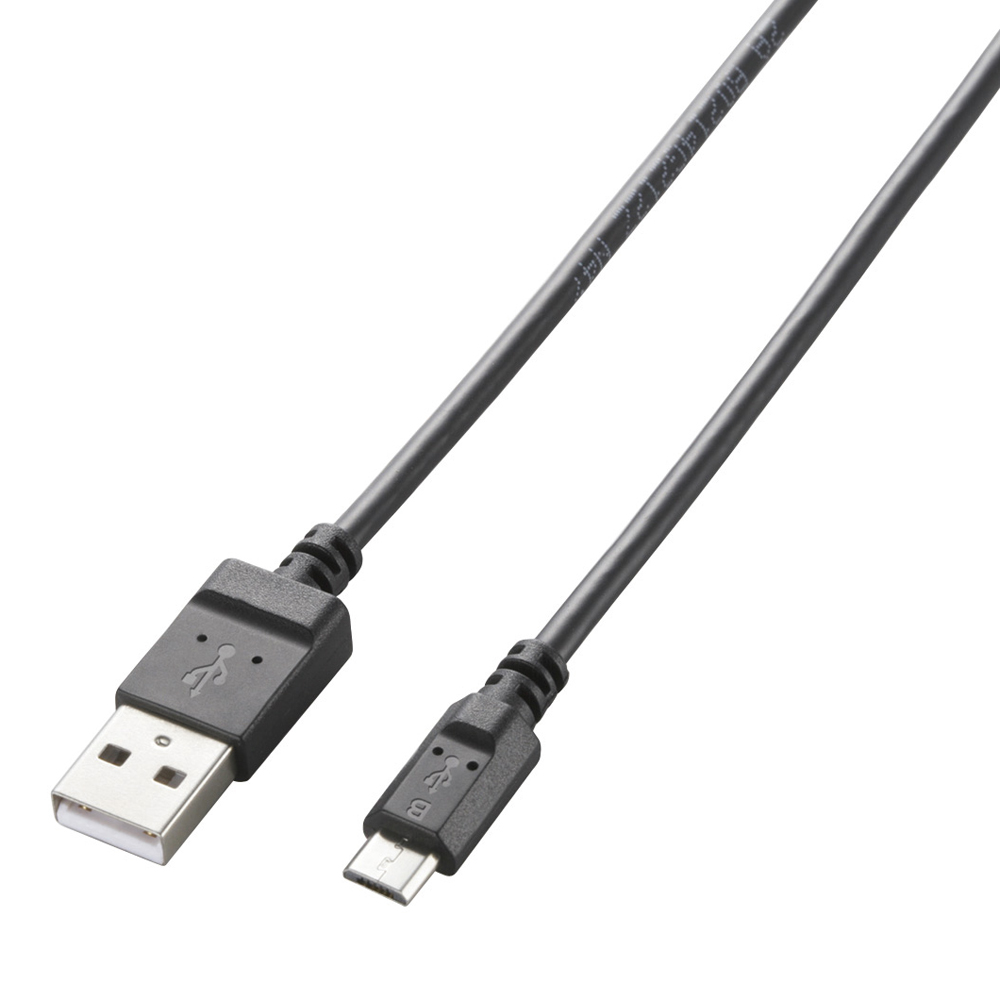 エレコム MPA-AMBCX2U08BK [microUSBケーブル/スリム/充電専用/0.8m/ブラック]