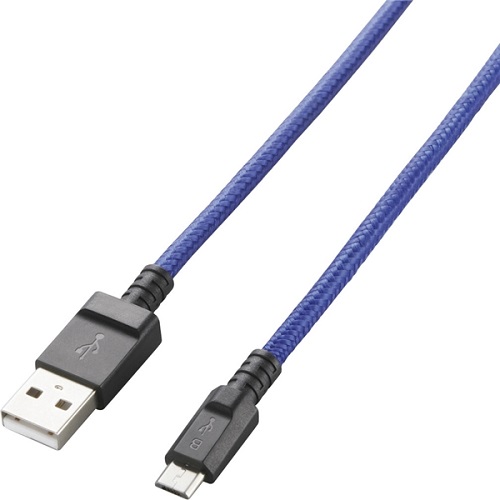 エレコム MPA-AMBS2U08BU [microUSBケーブル/2A出力/高耐久/0.8m/ブルー]