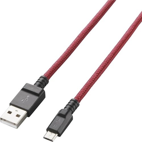 エレコム MPA-AMBS2U08RD [microUSBケーブル/2A出力/高耐久/0.8m/レッド]