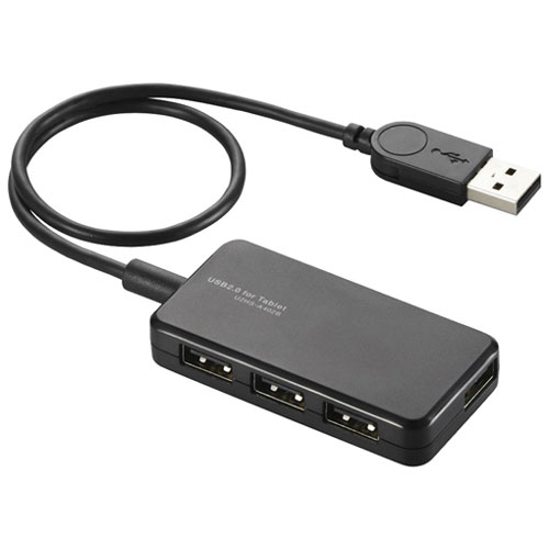 エレコム U2HS-A402BBK [USB2.0ハブ/バスパワー/タブレット向け/4ポート/ブラック]