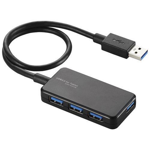 エレコム U3H-A411BBK [USB3.0ハブ/バスパワー/タブレット向け/4ポート/ブラック]