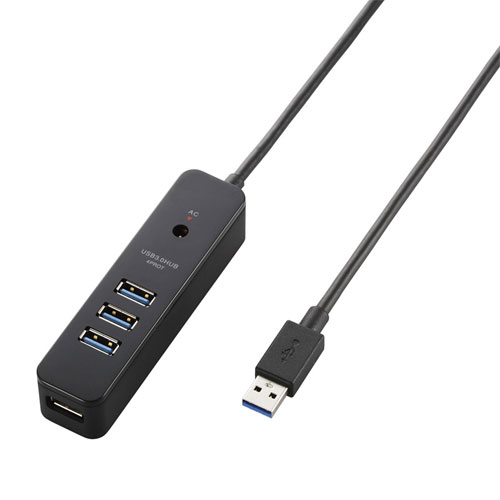 エレコム U3H-T410SBK [USB3.0ハブ/セルフパワー/マグネット/4ポート/ブラック]