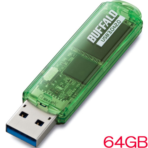バッファロー RUF3-C64GA-GR [USB3.0メモリー スタンダードモデル 64GB グリーン]