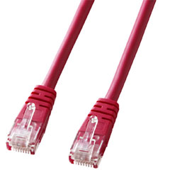 サンワサプライ KB-T5Y-02RN [CAT5eより線LANケーブル(2m・レッド)]