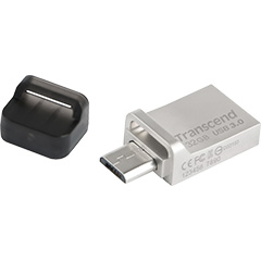 トランセンド TS32GJF880S [OTG対応 USBメモリ JetFlash 880シリーズ  USB3.0+マイクロUSB 32GB Silver Plating]