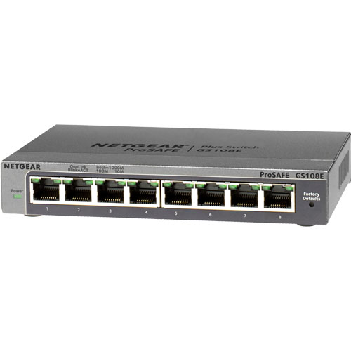 NETGEAR ProSafe Plus GS108E-300JPS [GS108E ギガ8ポート アンマネージプラス・スイッチ]