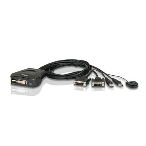 ATEN ATEN CS22D [ケーブル一体型2ポートUSB DVI KVMスイッチ]