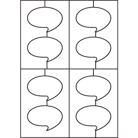 中川製作所 0000-302-LFS3 [ラミフリー 吹き出しPOP A4-8面 100シート]