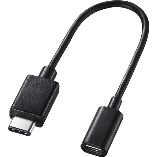 サンワサプライ AD-USB25CMCB [Type C USB2.0 microBケーブル(10cm・ブラック)]
