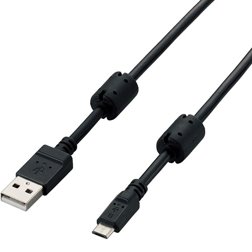 エレコム U2C-AMBF2U08BK [USB2.0ケーブル/A-microB/2A/0.8m/ブラック]