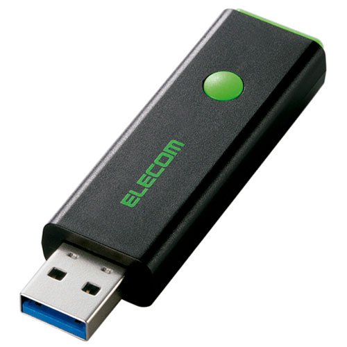 エレコム MF-PSU332GGN [USBメモリー/USB3.0対応/ノック式/32GB/グリーン]