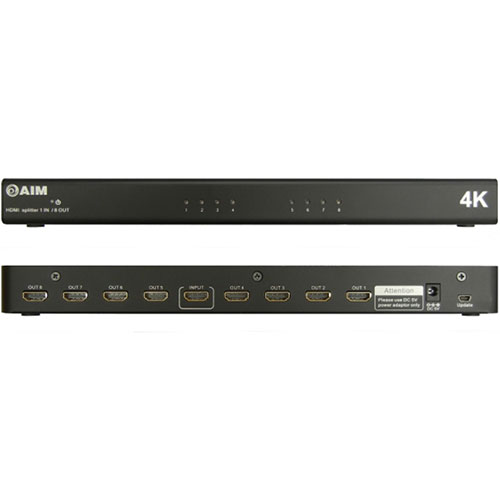 エイム電子 AVS-4K108 [HDMI分配器 1入力8出力 4K/30p対応]