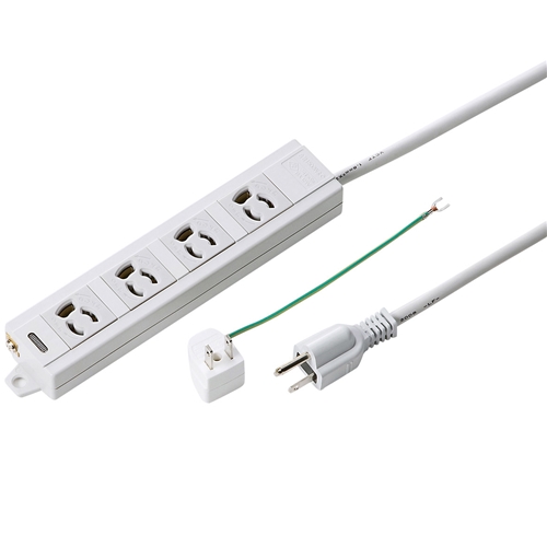 サンワサプライ TAP-MG341N2-5 [電源タップ(3P・4個口・5m)]