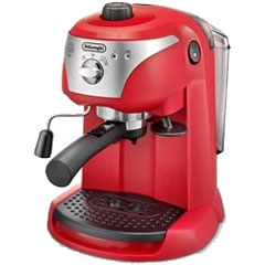 デロンギ エスプレッソ・カプチーノメーカー レッド EC221R e-TREND｜デロンギ EC221R [DeLonghi エスプレッソ・カプチーノ
