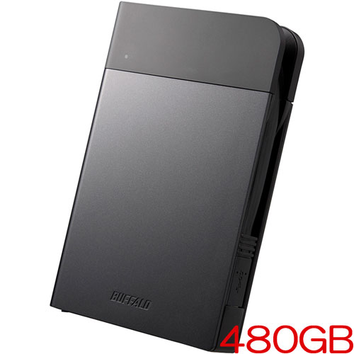 バッファロー SSD-PZN480U3-BK [ICカードロック解除 ポータブルSSD 480GB ブラック]