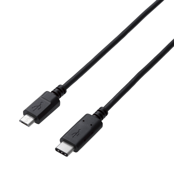 エレコム U2C-CMB05NBK [USB2.0ケーブル/C-microB/3A/0.5m/ブラック]