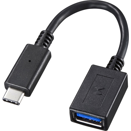 サンワサプライ AD-USB26CAF [Type-C USB A変換アダプタケーブル(ブラック・7cm)]