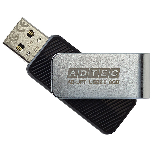 アドテック AD-UPTB8G-U2 [USB2.0 回転式フラッシュメモリ 8GB AD-UPTB ブラック]