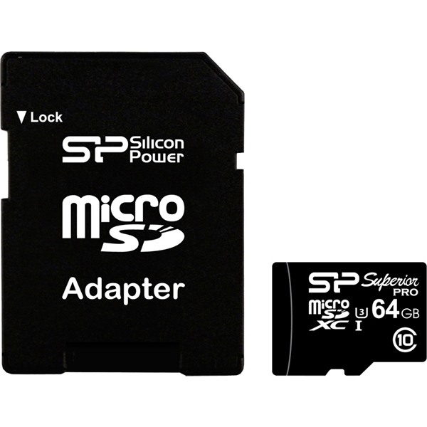 シリコンパワー Superior PRO SP064GBSTXDU3V10SP [【UHS-1対応】microSDXCカード 64GB U3]