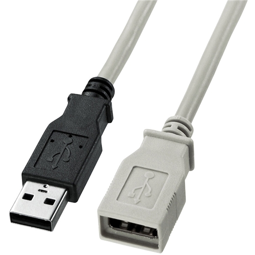 サンワサプライ KU-EN05K [USB延長ケーブル(ライトグレー・0.5m)]