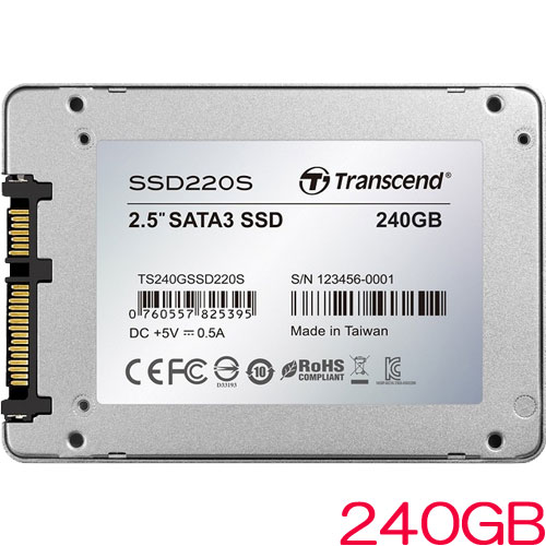 TS240GSSD220S [240GB SSD220Sシリーズ 2.5インチ SATA3 TLC搭載 アルミ筐体]