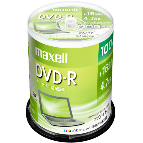 日立マクセル DR47PWE.100SP [データ用DVD-R 4.7GB 1-16X プリンタブル 100SP]