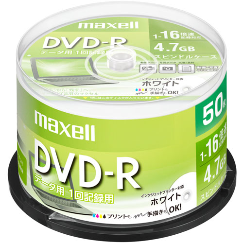 DR47PWE.50SP [データ用DVD-R 4.7GB 1-16X プリンタブル 50SP]
