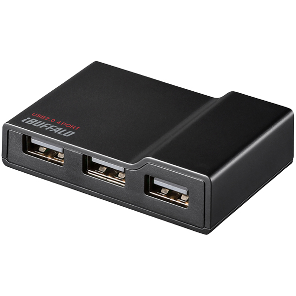 バッファロー（サプライ） iBUFFALO BSH4A11BK [USB2.0 TV/PC対応セルフパワー4ポートハブ ブラック]