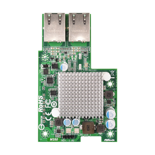ASRock Rack M350 [PCIE X8 Mezzanine card 109 x 67 mm (2 x GLAN (RJ45) by Intel i350)]